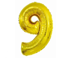 Balon foliowy Smart Cyfra 9 złoty 76 cm