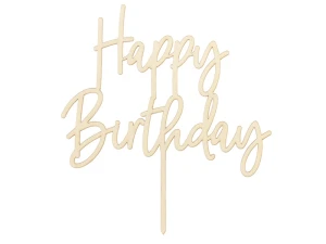Topper drewniany Happy Birthday 16,5 cm