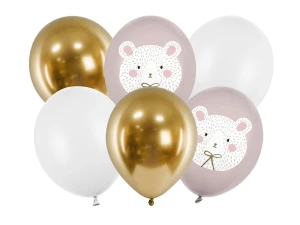 Balony lateksowe Miś polarny mix 30 cm 6 szt.