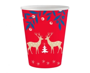 Kubeczki papierowe bożonarodzeniowe Let It Snow 250 ml 6 szt.