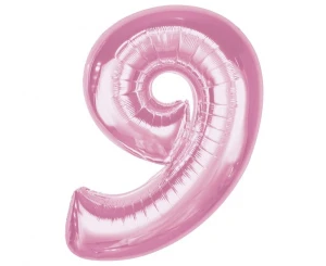 Balon foliowy Smart Cyfra 9 jasnoróżowy 92 cm