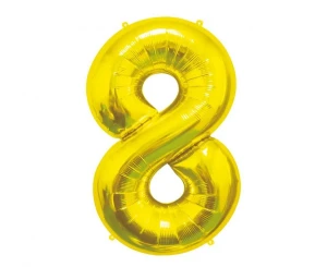 Balon foliowy Cyfra 8 złoty 85 cm