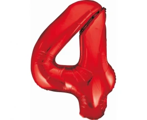 Balon foliowy Cyfra 4 czerwony 85 cm