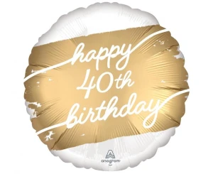 Balon foliowy 40 urodziny Happy 40 Birthday Golden age 45 cm