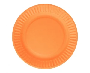 Talerzyki papierowe pomarańczowe 18 cm 6 szt.