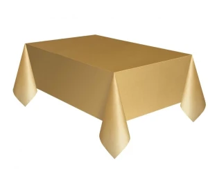 Obrus plastikowy złoty matowy 274 x 137 cm