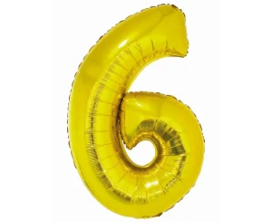Balon foliowy Smart Cyfra 6 złoty 76 cm