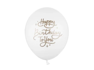 Balon lateksowy Happy Birthday To You Pastel biały 30 cm