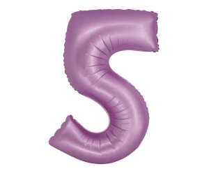 Balon foliowy Smart Cyfra 5 matowy lawendowy 76 cm