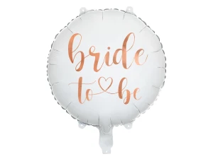 Balon foliowy Wieczór panieński Bride to be biały 45 cm