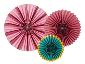Rozety dekoracyjne burgund 26-43 cm 3 szt.