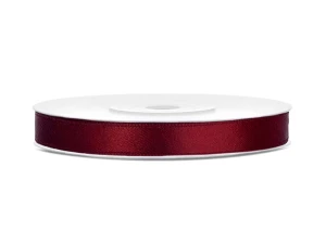 Tasiemka satynowa bordo 6 mm 25 m