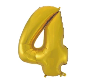 Balon foliowy Cyfra 4 matowy złoty 92 cm