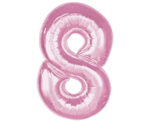 Balon foliowy Smart, cyfra 8, j. różowa, 92 cm