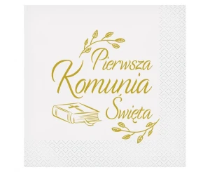 Serwetki papierowe Pierwsza Komunia Święta biblia 33 x 33 cm 20 szt.
