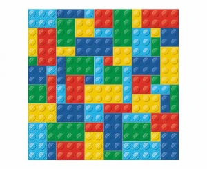 Serwetki papierowe wzorzyste Colorful Bricks 33 x 33 cm 20 szt.
