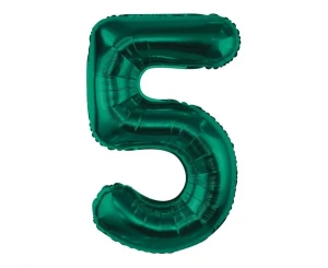 Balon foliowy Cyfra 5 butelkowa zieleń 85 cm