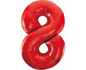 Balon foliowy Cyfra 8 czerwony 85 cm