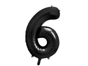 Balon foliowy Cyfra 6 czarny 86 cm