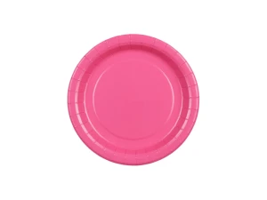 Talerzyki papierowe różowe 18 cm 6 szt.