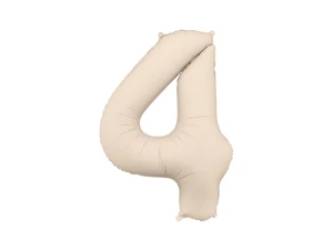 Balon foliowy Cyfra 4 jasny beż 86 cm
