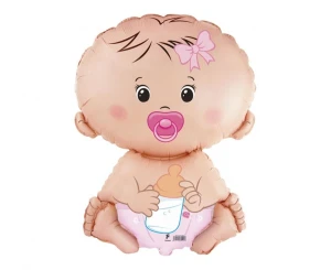 Balon foliowy Baby Shower Bobas Dziewczynka 60 cm | dekoracje na przyjęcie gender reveal