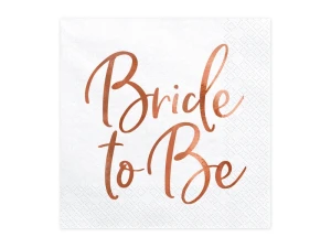 Serwetki papierowe Wieczór panieński Bride to Be różowe-złoto 33 x 33 cm 20 szt.