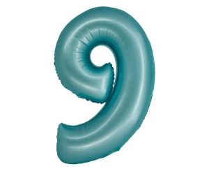 Balon foliowy Smart Cyfra 9 matowy jasnoniebieski 76 cm