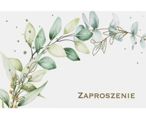 Zaproszenie Z 160x95 Ogólne, Grafika - Akwarela, Eukaliptusy, Kobiece, 10 szt.