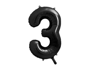 Balon foliowy Cyfra 3 czarny 86 cm