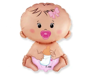 Balon foliowy Baby Shower Bobas Dziewczynka 60 cm dekoracje na przyjęcie baby shower