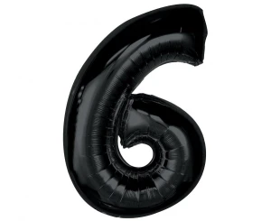 Balon foliowy Smart Cyfra 6 czarny 92 cm