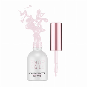 SAUTE NAILS Top hybrydowy Candy Pink Top No Wipe 8ml