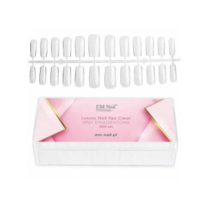 EM NAIL Tipsy tunelowe Luxury Kwadrat Clear 504 szt.