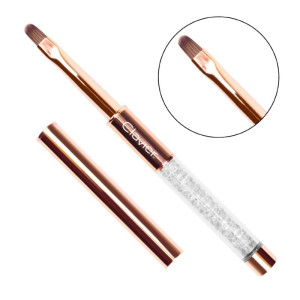 CLAVIER Pędzelek do żelu Gold z kryształkami 6mm