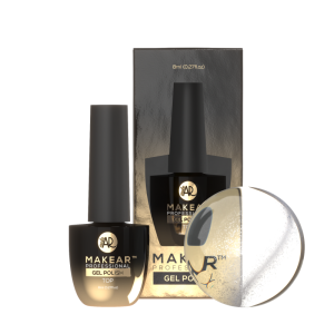 MAKEAR Top hybrydowy Top No Wipe Cat Eye Silver 8ml