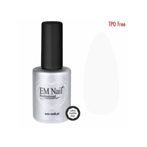 EM NAIL Top hybrydowy Top Coat No Wipe Ultra Matte 15ml