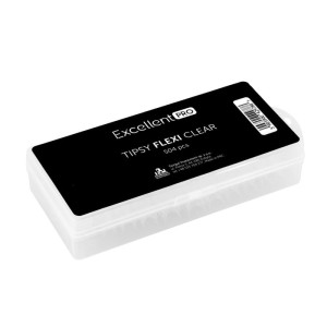 Tipsy EXCELLENT PRO Flexi Clear - 504 szt - przezroczyste, tunelowe tipsy - szybkie i wygodne przedłużanie paznokci
