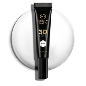 BOSKA NAILS Żel do zdobień 3D Gel White 8ml