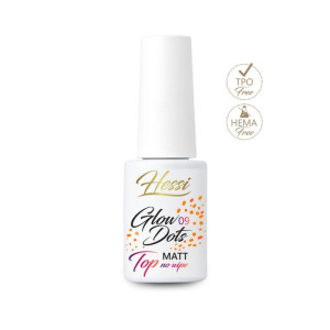 HESSI Top hybrydowy Top No Wipe Glow Dots 09 Matt 5ml