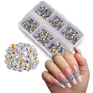 CLAVIER Kryształki Nail Diamond - cyrkonie - mix - silver