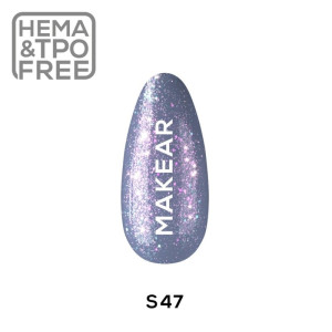 MAKEAR Lakier hybrydowy Premium Glitter S47 Blucci 8ml