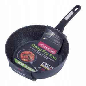 Patelnia głęboka gruba marmurowa 28cm