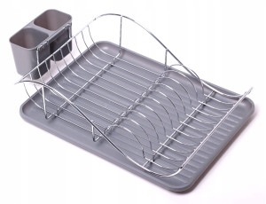 Jednopoziomowa aluminiowa suszarka do naczyń z ociekaczem