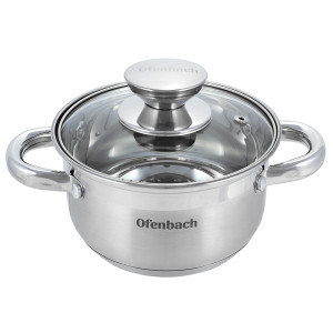 Podstawowy garnek ze stali nierdz. z pokrywką 1L