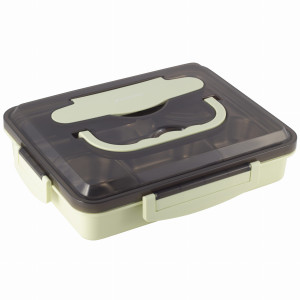 Pojemnik obiadowy, lunchbox z przegrodami + sztućce