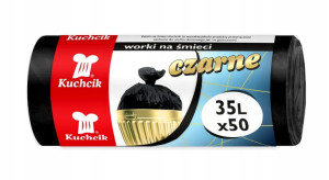 Worki na śmieci czarne grube 35L 50szt.