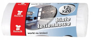 Worki na śmieci łazienkowe białe 12L 20szt.