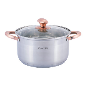 Elegancki stalowy garnek z pokrywką 4,5L