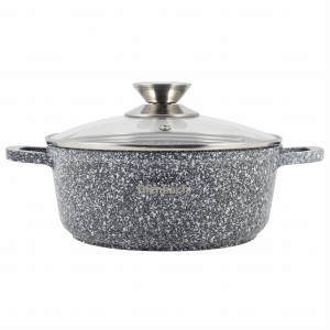 Solidny kocioł garnek granitowy z pokrywką 6,5L